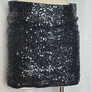 Aqua sequin mini skirt